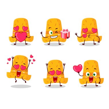 Hasır şapka çizgi film karakteri. Sevgi dolu bir ifade.