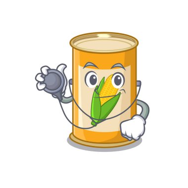 Gülen doktor çizgi film karakteri aletli mısır tenekesi