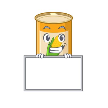 Bir tahtanın arkasında duran mısır tenekesi tasarım stili