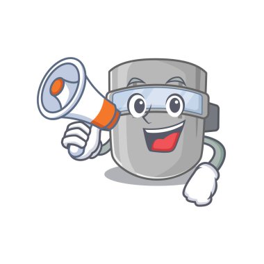 Kaynak maskesinin maskotluk tasarımı megafonda yeni ürünler duyurdu