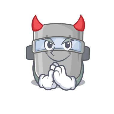 Şeytani çizgi film karakteri tasarım konsepti gibi giyinmiş kaynak maskesi.