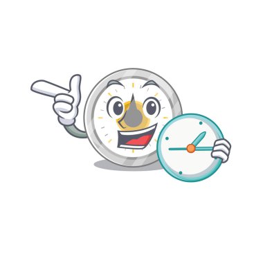 Mutfak zamanlayıcısının saat tutarken çekilmiş bir resmi. Vektör illüstrasyonu