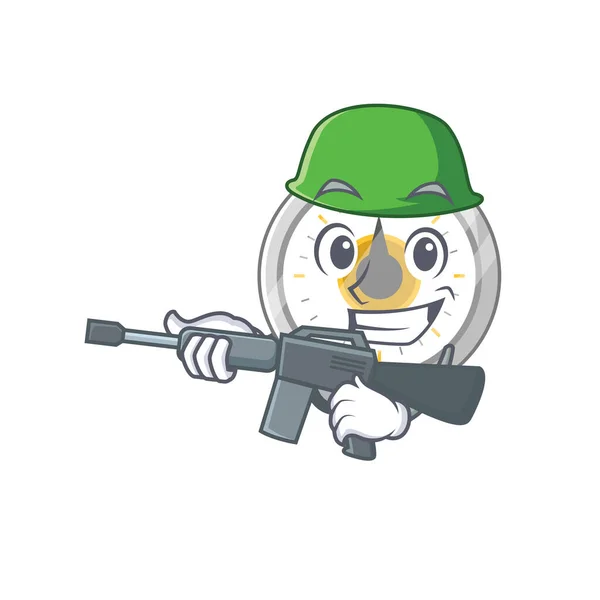 Exército Encantador Velho Timer Cozinha Desenho Animado Estilo Imagem Ter — Vetor de Stock