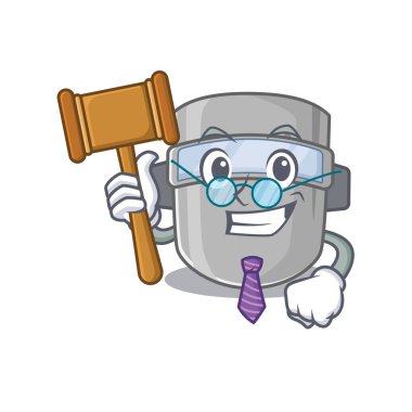 Kaynak maskesi tasarımının bilge bir yargıcı gözlük takıyor.