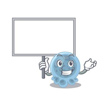 Pastöriella 'nın tatlı maskot tasarımı bir tahta getiriyor. Vektör illüstrasyonu