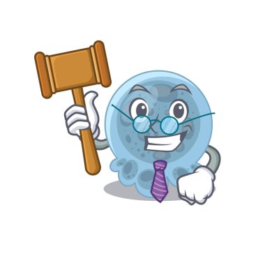 Pasteurella karikatür kavramının mantıklı bir yargıcı gözlük takıyor. Vektör illüstrasyonu