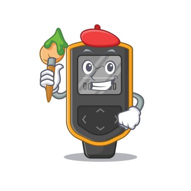 Dalış bilgisayar sanatçısı çizgi film stili fırça kullanarak manzara resmi