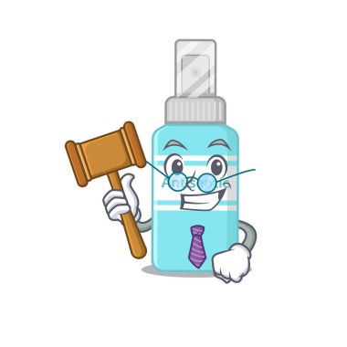 Antiseptik karikatür kavramının mantıklı yargıcı gözlük takıyor. Vektör illüstrasyonu