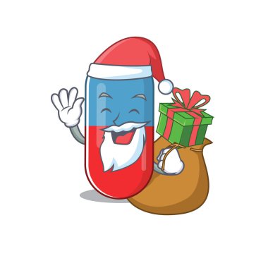 Hapların çizgi film tasarımı uyuşturucu Noel Baba 'nın Noel hediyesi