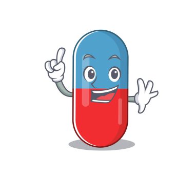 Haplar, uyuşturucu karikatür tasarımı, tek parmak pozu.