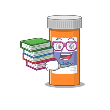 İlaç şişesi öğrenci maskotu tasarımı evde çalışırken birçok kitap okudu.