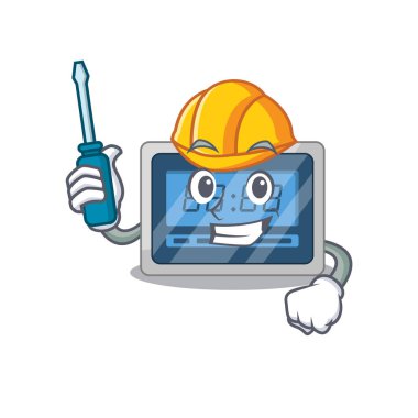 Dijital zamanlayıcı karikatür tasarımı otomotiv olarak işe yaradı. Vektör illüstrasyonu