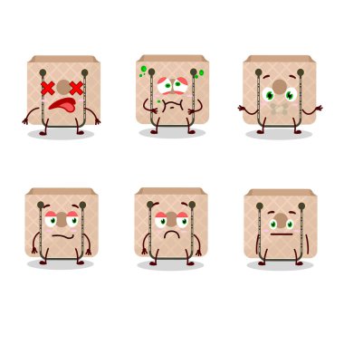 Kadınlar suratsız çizgi film karakteri fırlatıyorlar. Vektör illüstrasyonu.