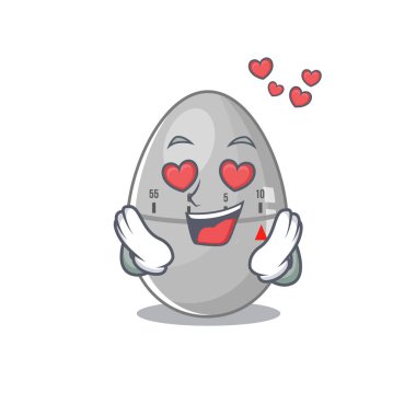 Romantik yumurta mutfağı zamanlayıcısı çizgi film karakteri aşık olur.