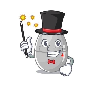 Yumurta mutfağının muhteşem zeki sihirbazı. Çizgi film tasarımı stili.