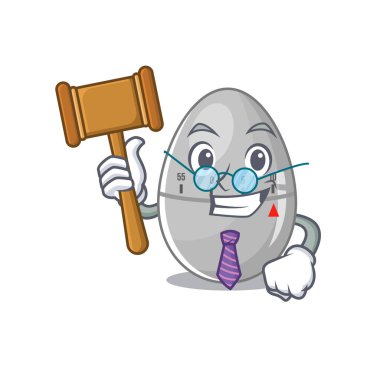 Yumurta mutfağının zamanlayıcı maskot tasarımının bilge bir yargıcı gözlük takıyor