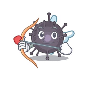 Sevimli bir salmonella, oklu romantik bir aşk çizgi filmi gibi. Vektör illüstrasyonu