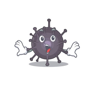 Salmonella maskot tasarımı inanılmaz bir jest gösteriyor. Vektör illüstrasyonu