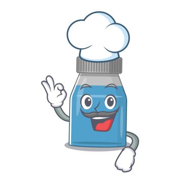 Şerbet aşçısı çizgi film çizim stili sembolik şef şapkası takıyor. Vektör illüstrasyonu