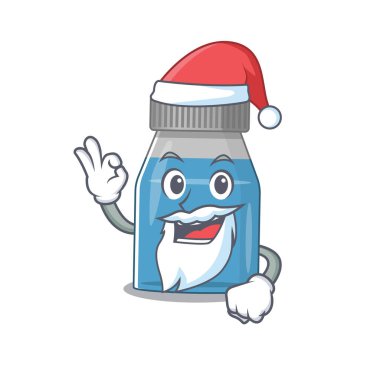 Şerbet şurubu Noel Baba 'nın sevimli, tamam parmaklı çizgi film karakteri. Vektör illüstrasyonu