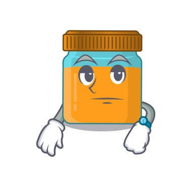 Bekleme hareketi ile bal kavanozunun maskot tasarımı tarzı