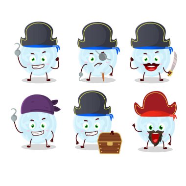 Mavi Ay 'ın çeşitli korsan ifadeli çizgi film karakteri