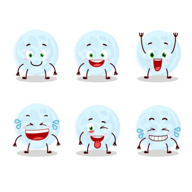 Gülen yüzlü mavi ayın çizgi film karakteri