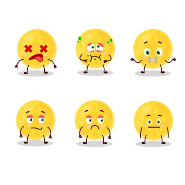 İfadesiz sarı ay çizgi film karakteri