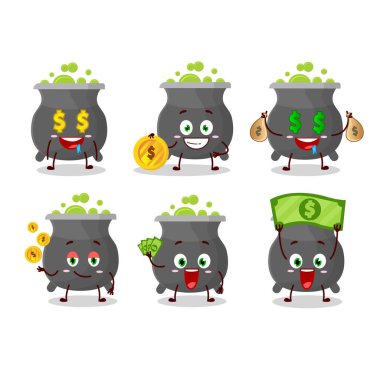 Şirin ifadeli kazan çizgi film karakteri para getiriyor.