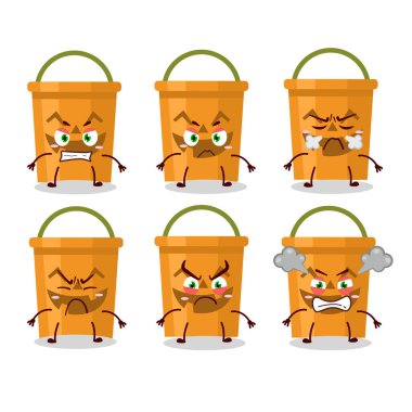 Çeşitli kızgın ifadeleri olan Cadılar Bayramı çizgi film karakteri