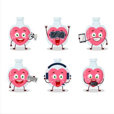 Aşk iksiri çizgi film karakteri çeşitli şirin ifadelerle oyunlar oynuyor.