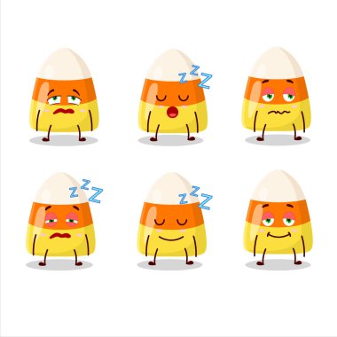 Uykulu ifadeli mısır şekeri çizgi film karakteri