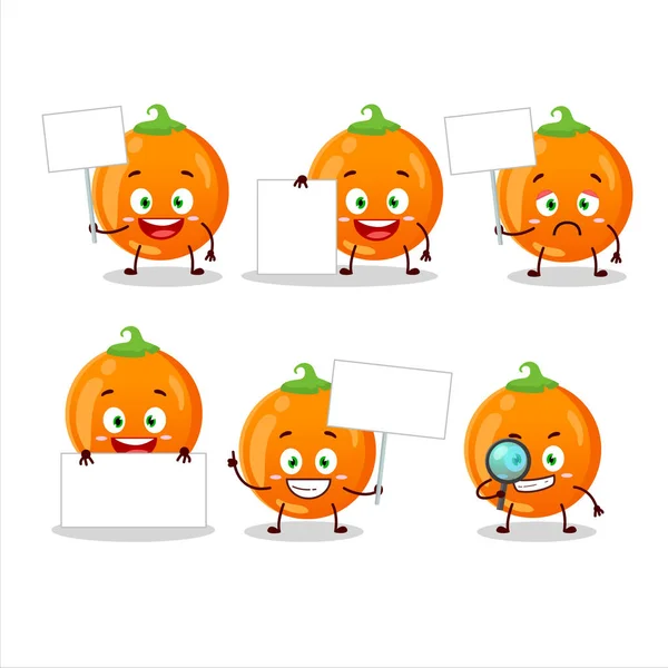 Halloween orange Süßigkeiten Cartoon-Figur bringen Infotafel — Stockvektor