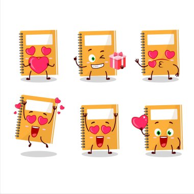 Portakal rengi çizgi film karakteri. Sevgi dolu bir ifade.