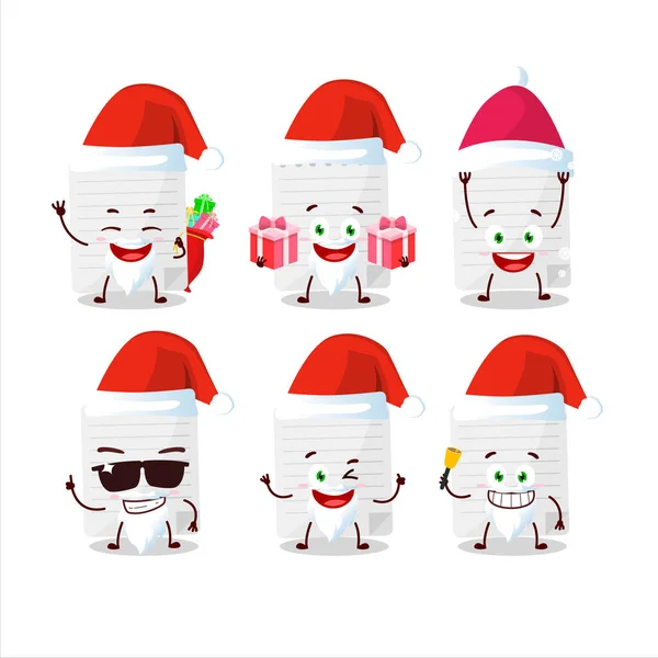 Emoticones de Santa Claus con notas pegajosas personaje de dibujos animados — Vector de stock