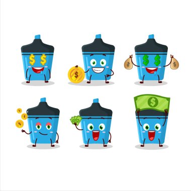 Sevimli ifadeli mavi fosforlu çizgi film karakteri para getiriyor