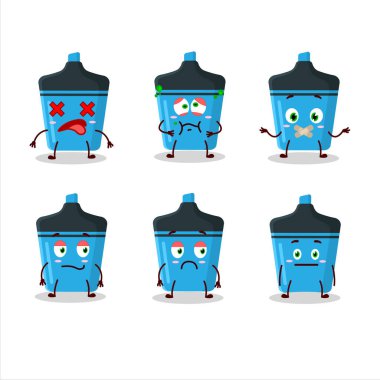 İfadesiz mavi ışıklı çizgi film karakteri