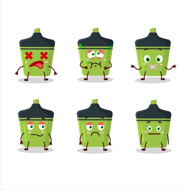 İfadesi olmayan yeşil renkli çizgi film karakteri