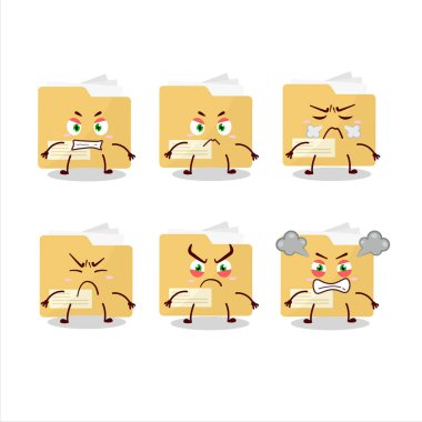 Çeşitli kızgın ifadeleri olan dosya dizini çizgi film karakteri