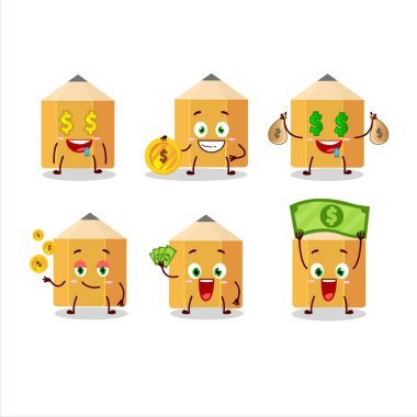 Şirin ifadeli kalem çizgi film karakteri para getirir