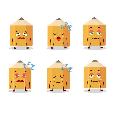 Uykulu ifadesi olan kalem çizgi film karakteri