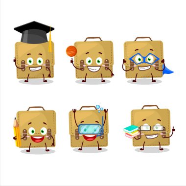 Sling Bag Okulu karikatür karakteri öğrencisi.