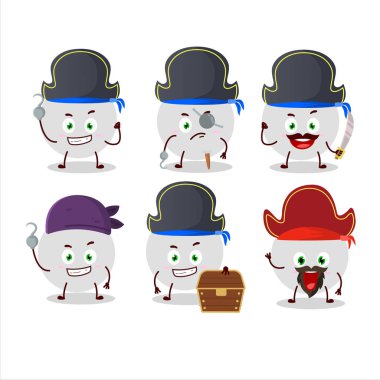 Çeşitli korsan ifadeli voleybol karakterleri. Vektör illüstrasyonu.