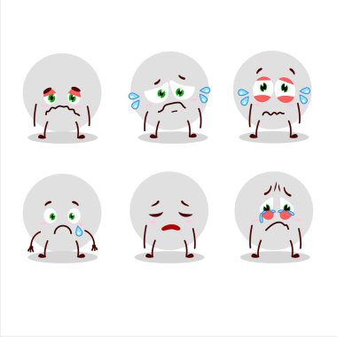 Üzgün suratlı voleybol çizgi film karakteri. Vektör illüstrasyonu.