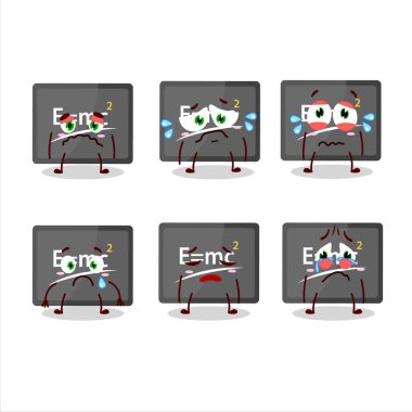 Hüzünlü ifadeli bir karikatür karakteri. Vektör illüstrasyonu.