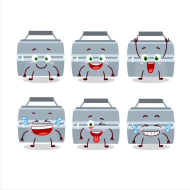 Gülen suratlı gri beslenme çantasının çizgi film karakteri