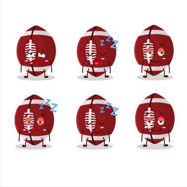 Uykulu ifadeli ragbi topunun çizgi film karakteri