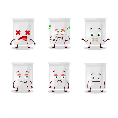 İfadesiz bilim şişesi çizgi film karakteri.