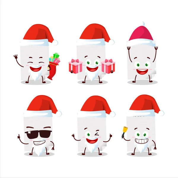 Weihnachtsmann Emoticons Mit Liste Aus Papier Cartoon Charakter Vektor Illustration — Stockvektor