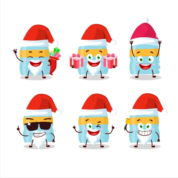 Emoticones Santa Claus Con Personaje Dibujos Animados Botella Bebida Ilustración — Vector de stock